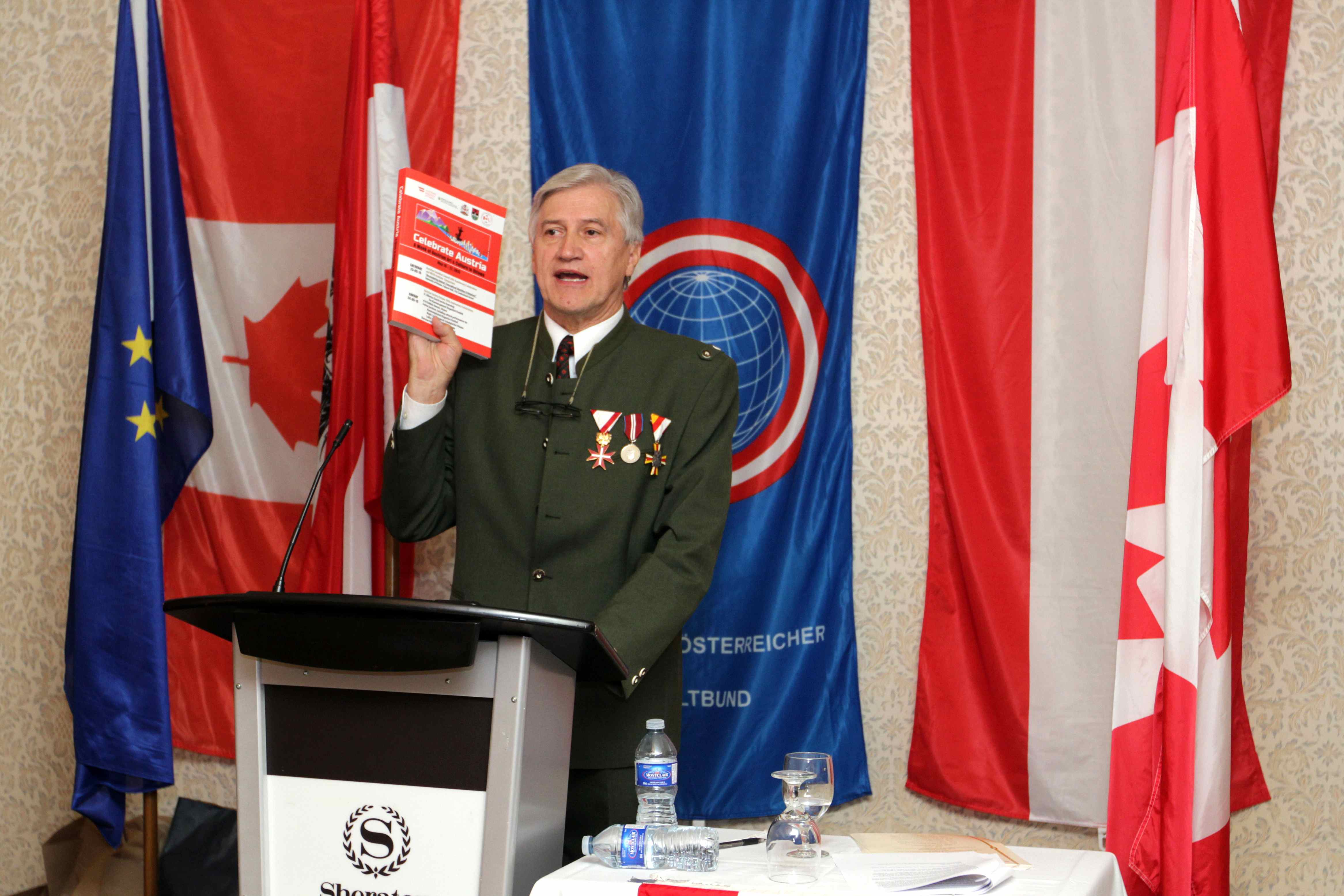 Pres. Pirker presenting Gala Anniversary Book Pres. Pirker presenting Gala Anniversary Book